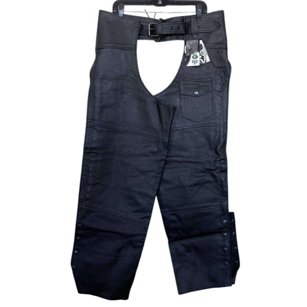 HWK Leather Chaps Mens Size 40 Black‎